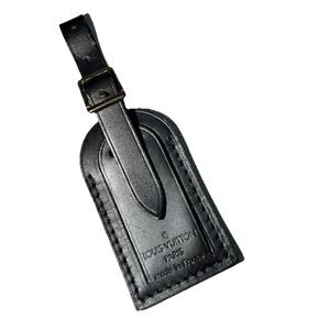 Louis Vuitton Black Name Tag w/ RE Initials Small Goldtone